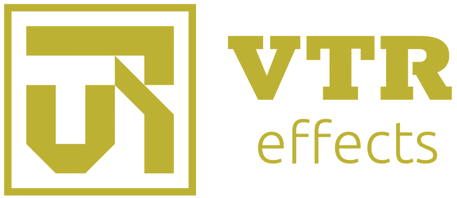 Logo da VTR Effects, cliente de Matheus Martins